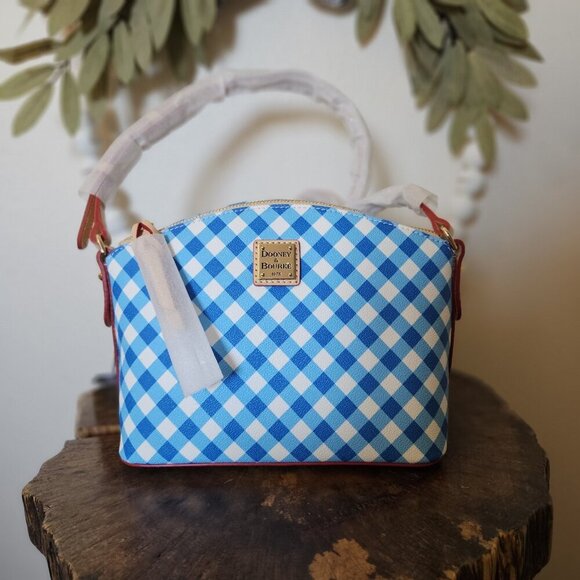 NWT Dooney & Bourke Suki Crossbody Sky Blue Gingham Check BGNGH1696 Purse - Picture 8 of 16